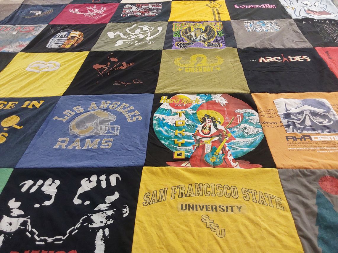T-shirt quilt featuring los angeles rams by Kartik from CA