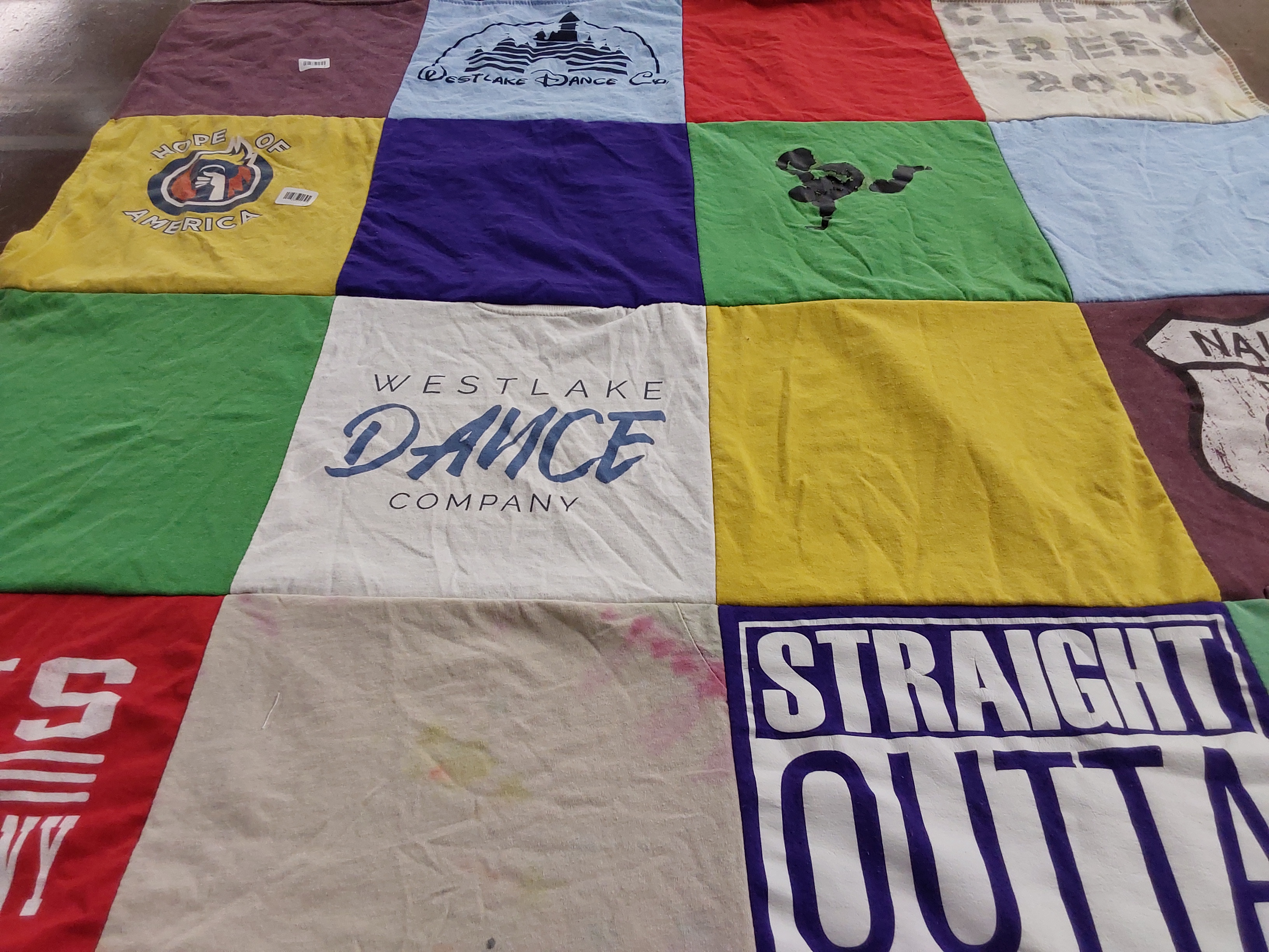 T-shirt quilt with dance themes by LeAndrena from UT
