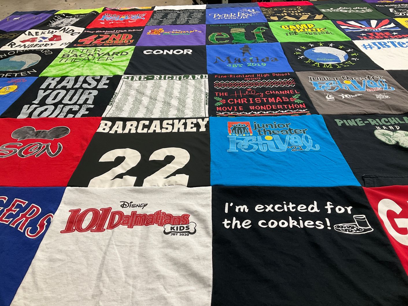 T-shirt quilt from pine-richland high school by Kristin from PA