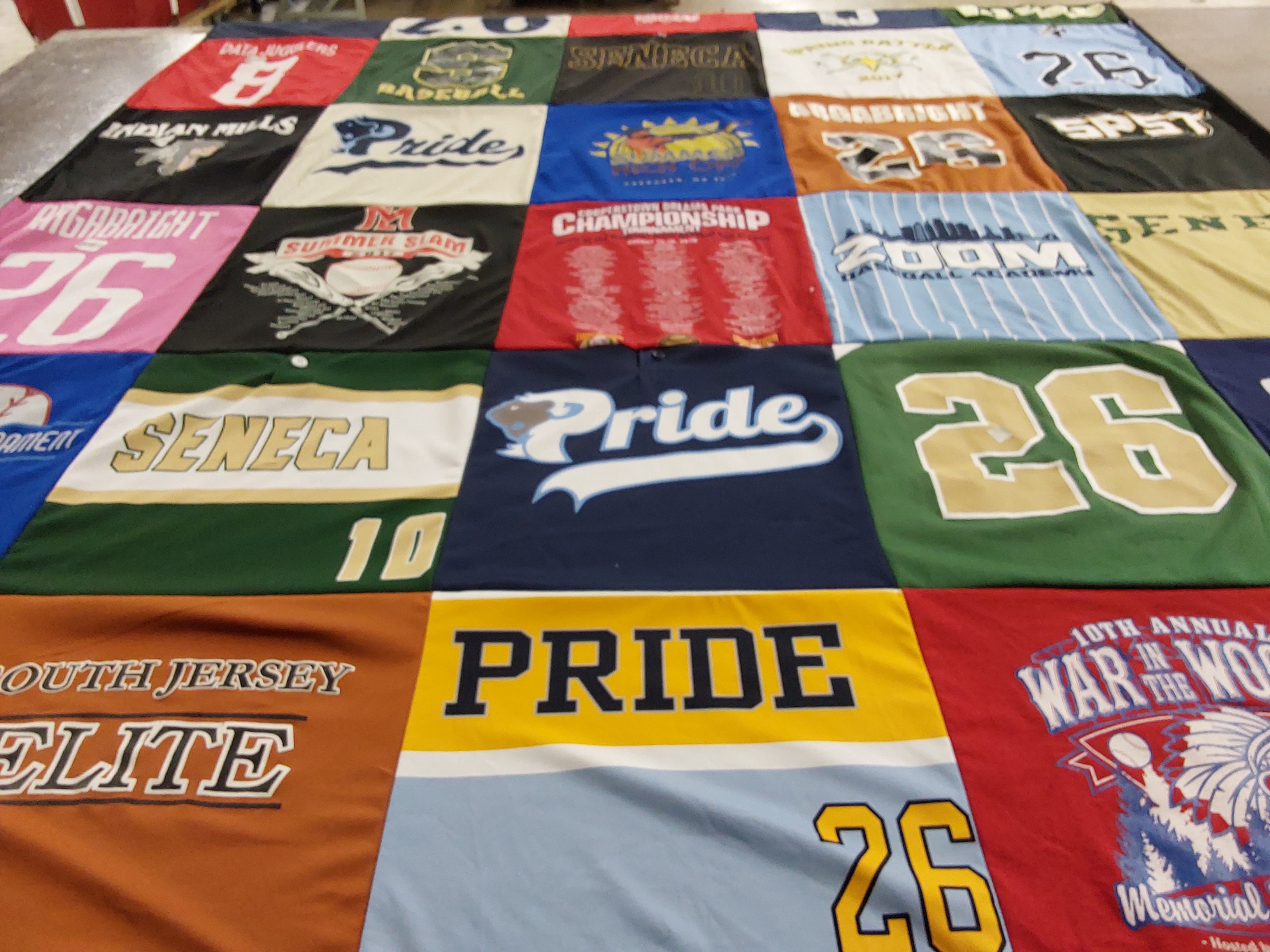 T-shirt quilt from seneca high school by Shari from NJ