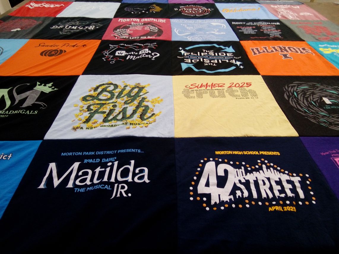 T-shirt quilt from morton high school by Wendy from IL