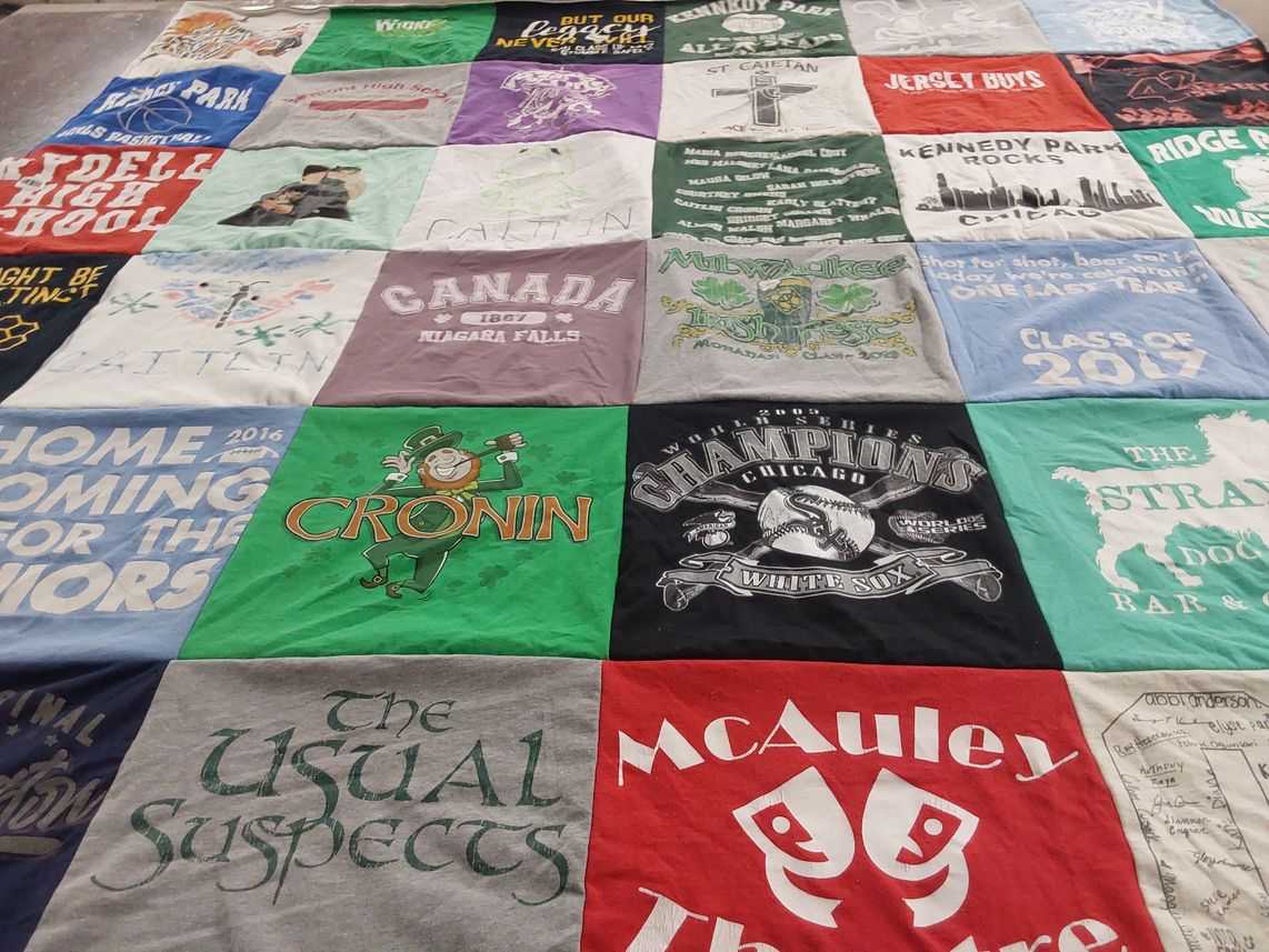 T-shirt quilt from milwaukee high school, kennedy park high school by Jennifer M. from IL