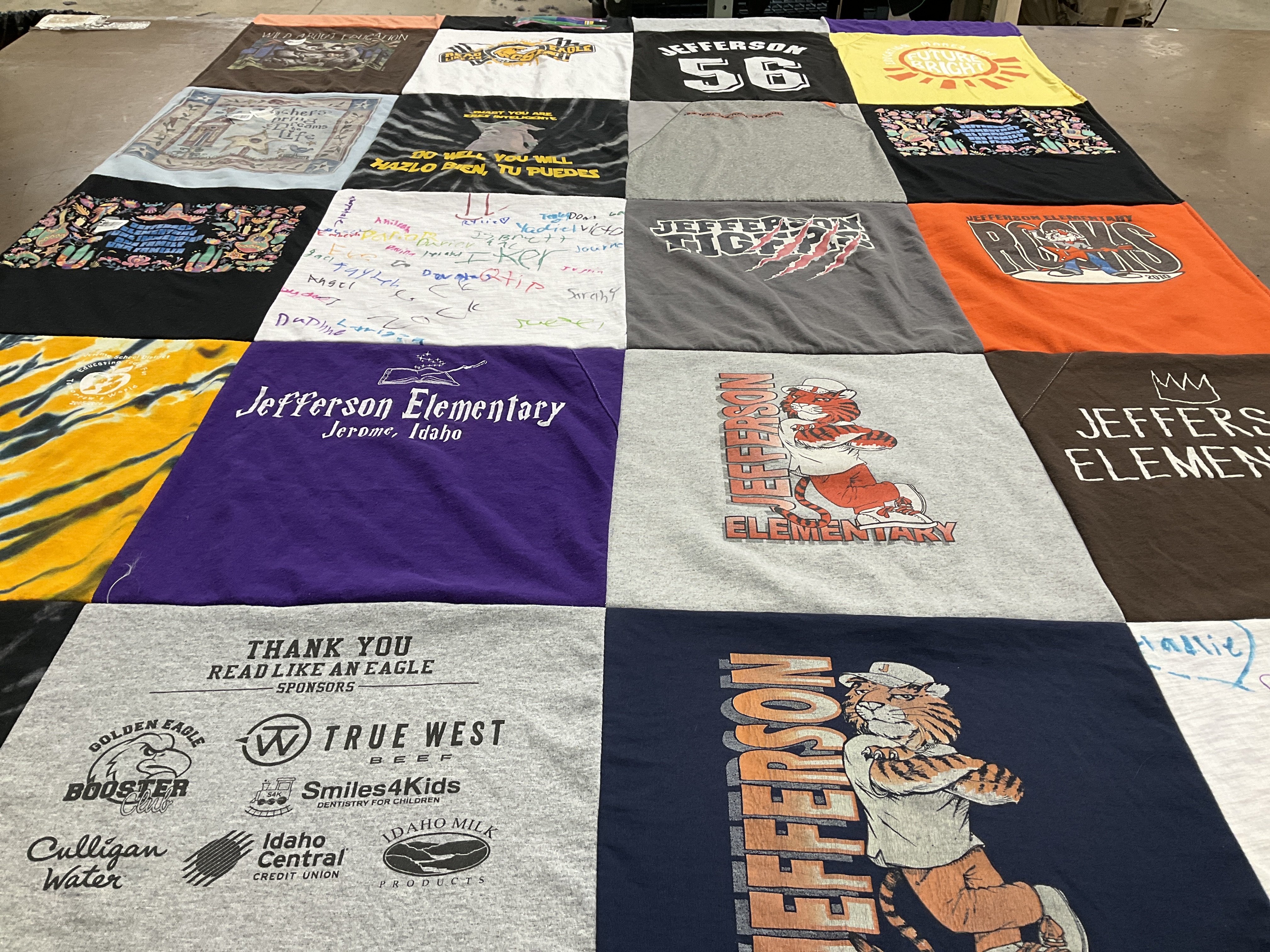 T-shirt quilt featuring jefferson high school by GayLyn from ID