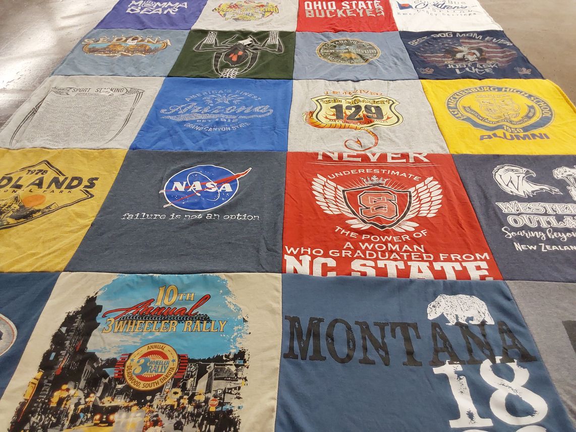 T-shirt quilt featuring ohio state university buckeyes by Karla from OH