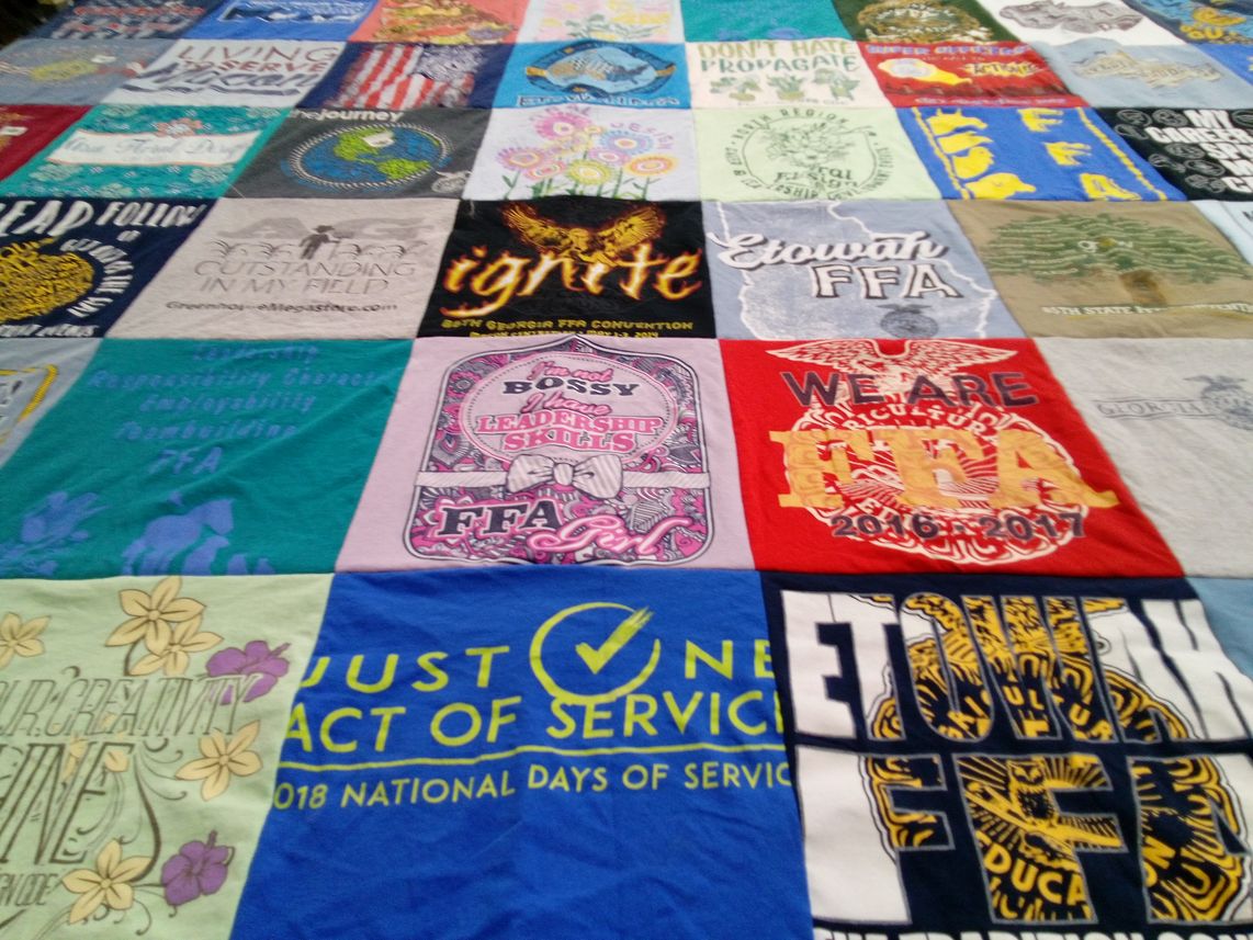 T-shirt quilt from etowah high school by Margaret from GA