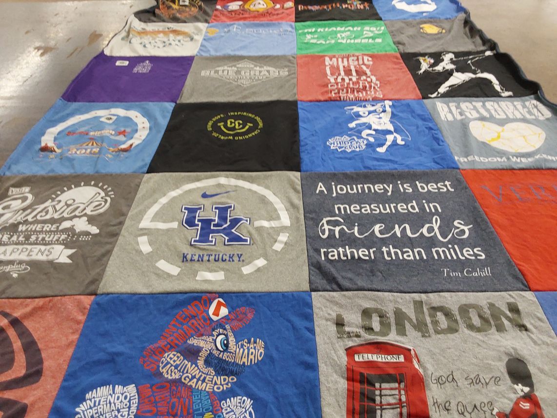 T-shirt quilt from university of kentucky by KL from KY
