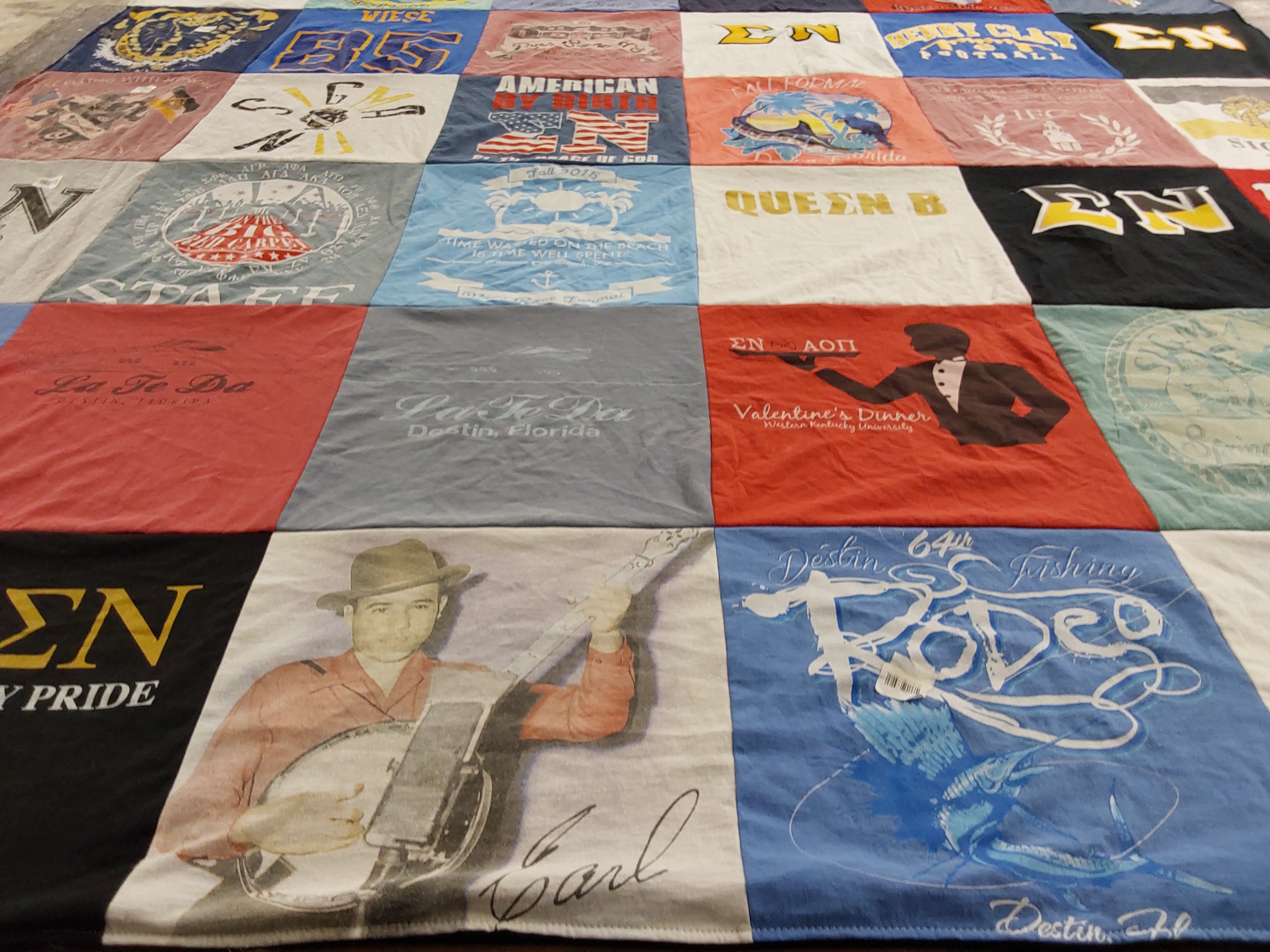 T-shirt quilt from fraternity university by Melissa from KY