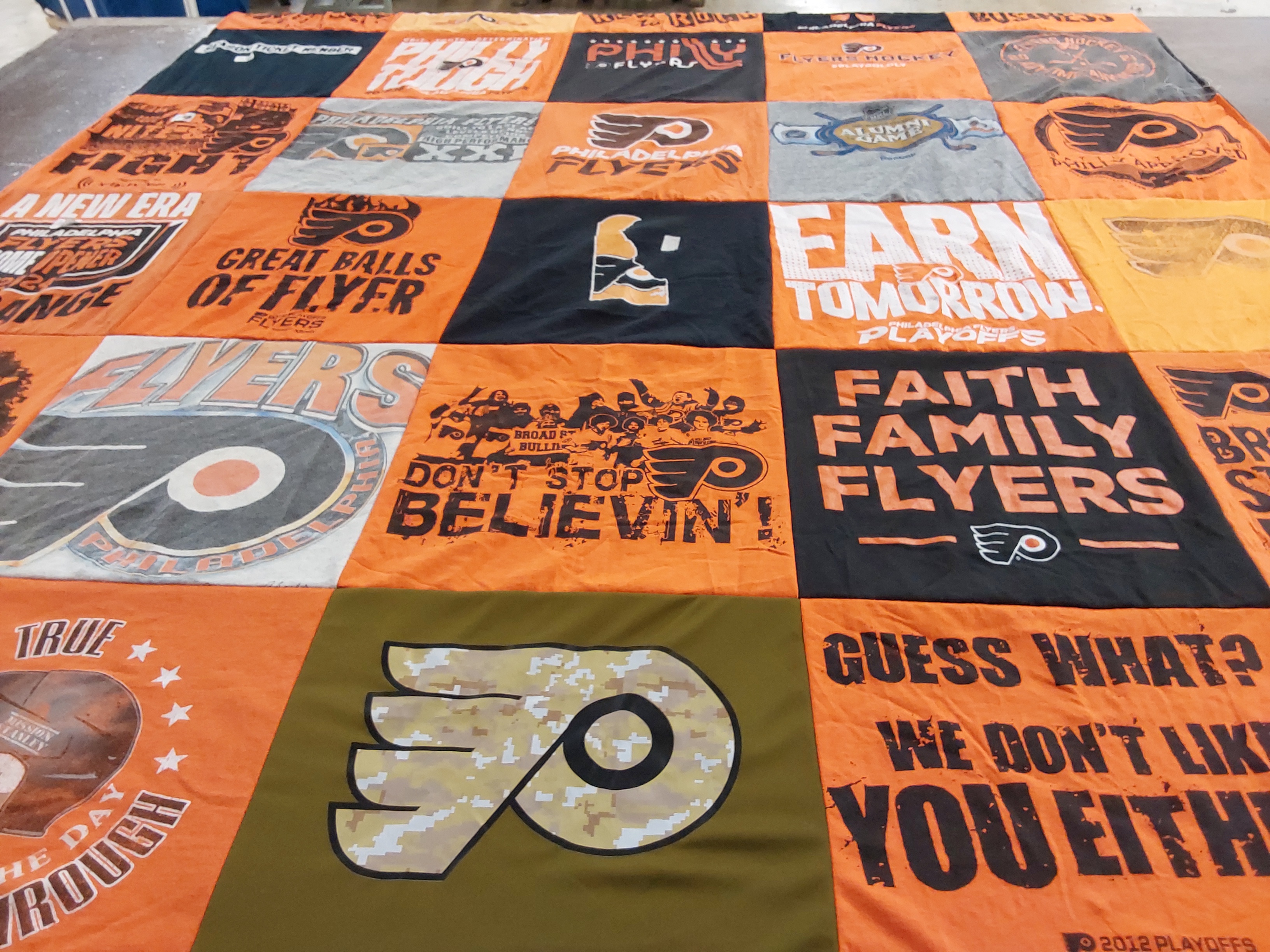 T-shirt quilt featuring philadelphia flyers by Andrew from DE