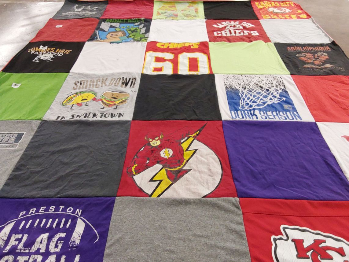 T-shirt quilt featuring kansas city chiefs by Miya from ID