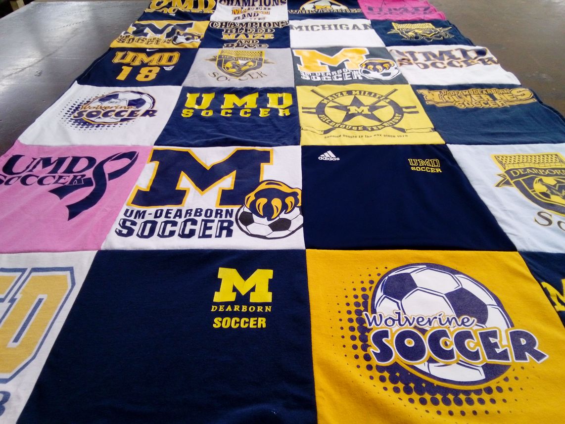 T-shirt quilt featuring university of michigan-dearborn men's soccer by Michael from MI