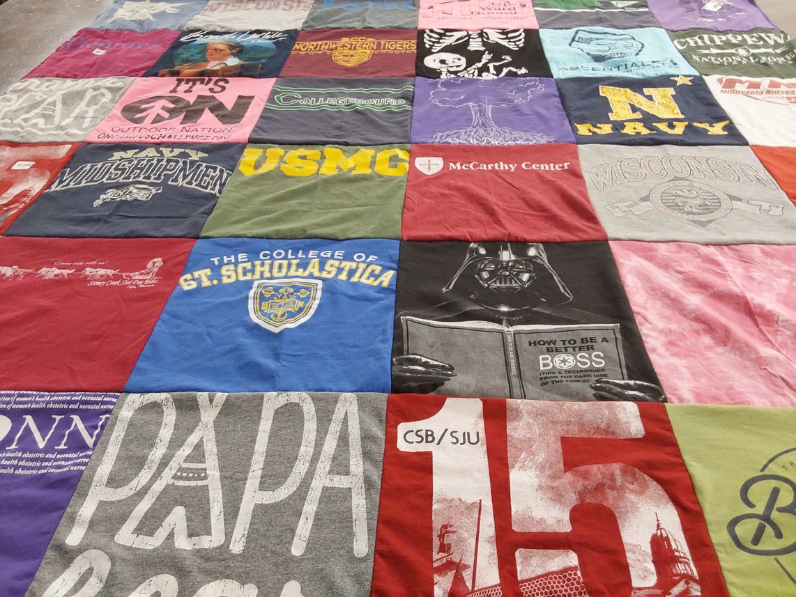 T-shirt quilt from the college of st. scholastica by Justin from MN