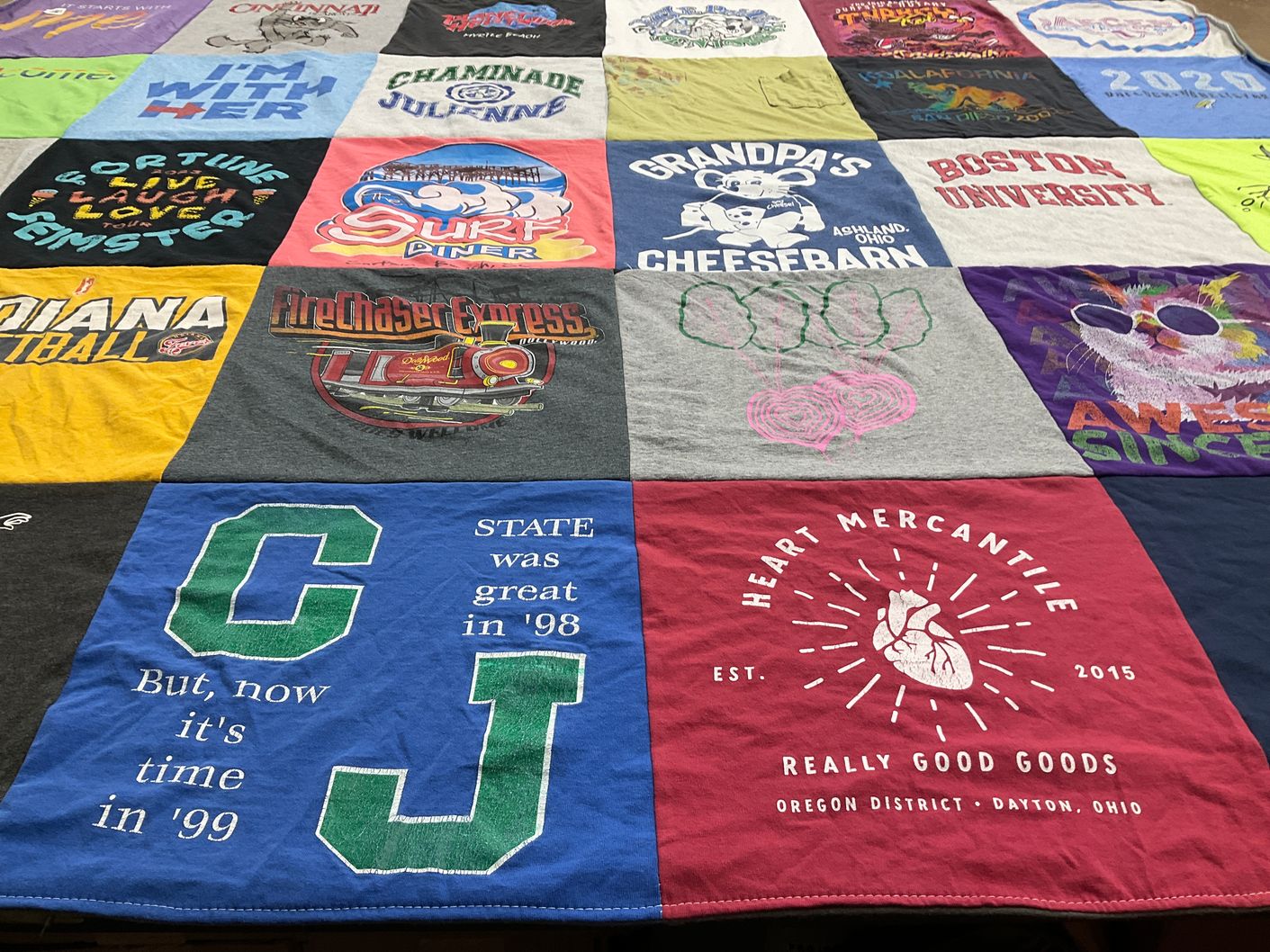 T-shirt quilt from boston university, chaminade julienne by Elizabeth from SC
