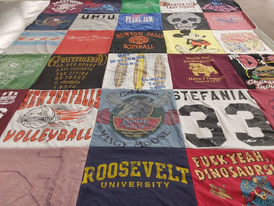 T-shirt quilt featuring newton falls volleyball, newton falls softball by Nicole from OH