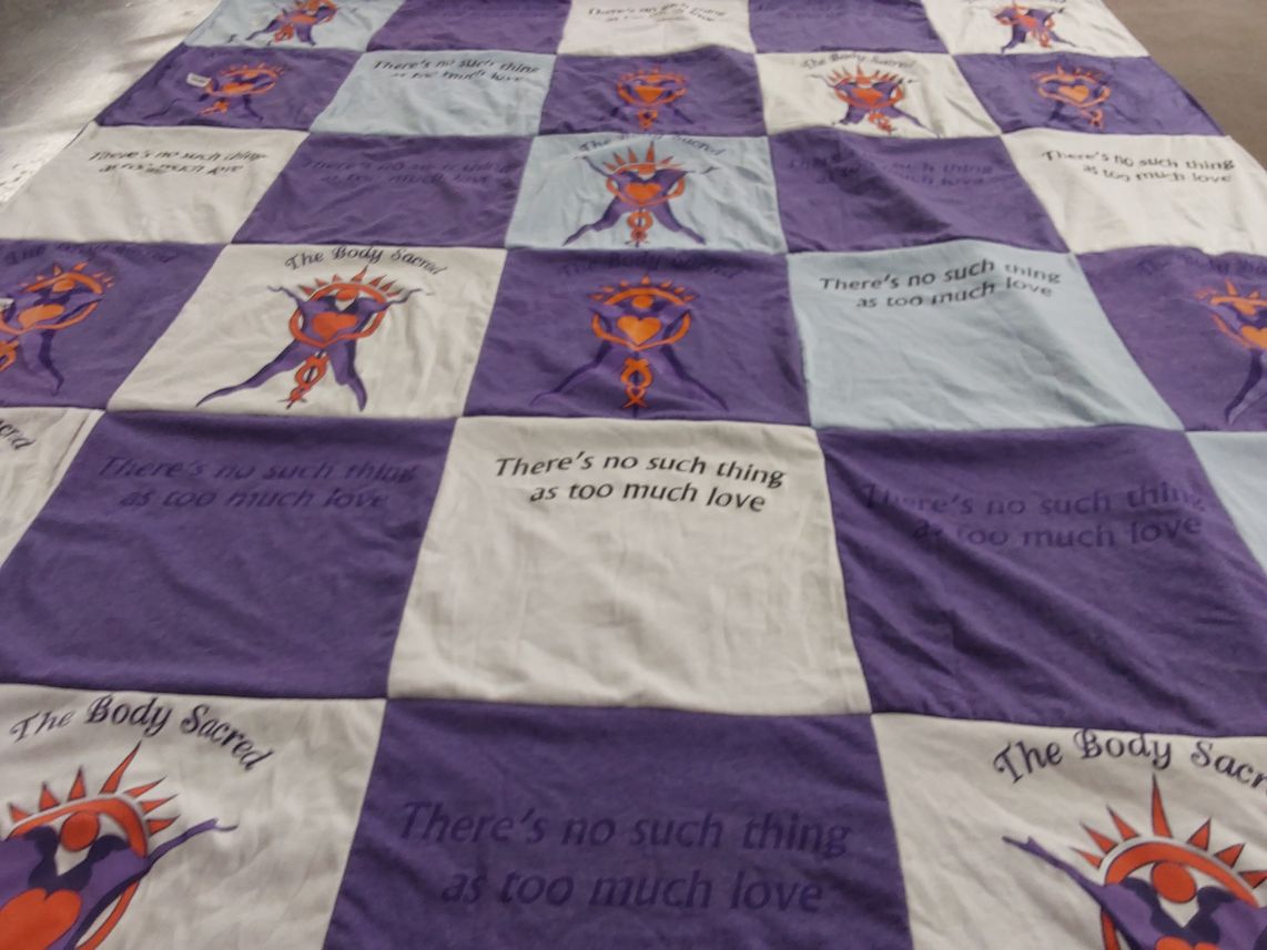 T-shirt quilt with body positivity, self love themes by Amanda from NH