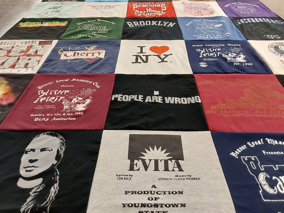 T-shirt quilt featuring youngstown state university penguins by Susan from OH