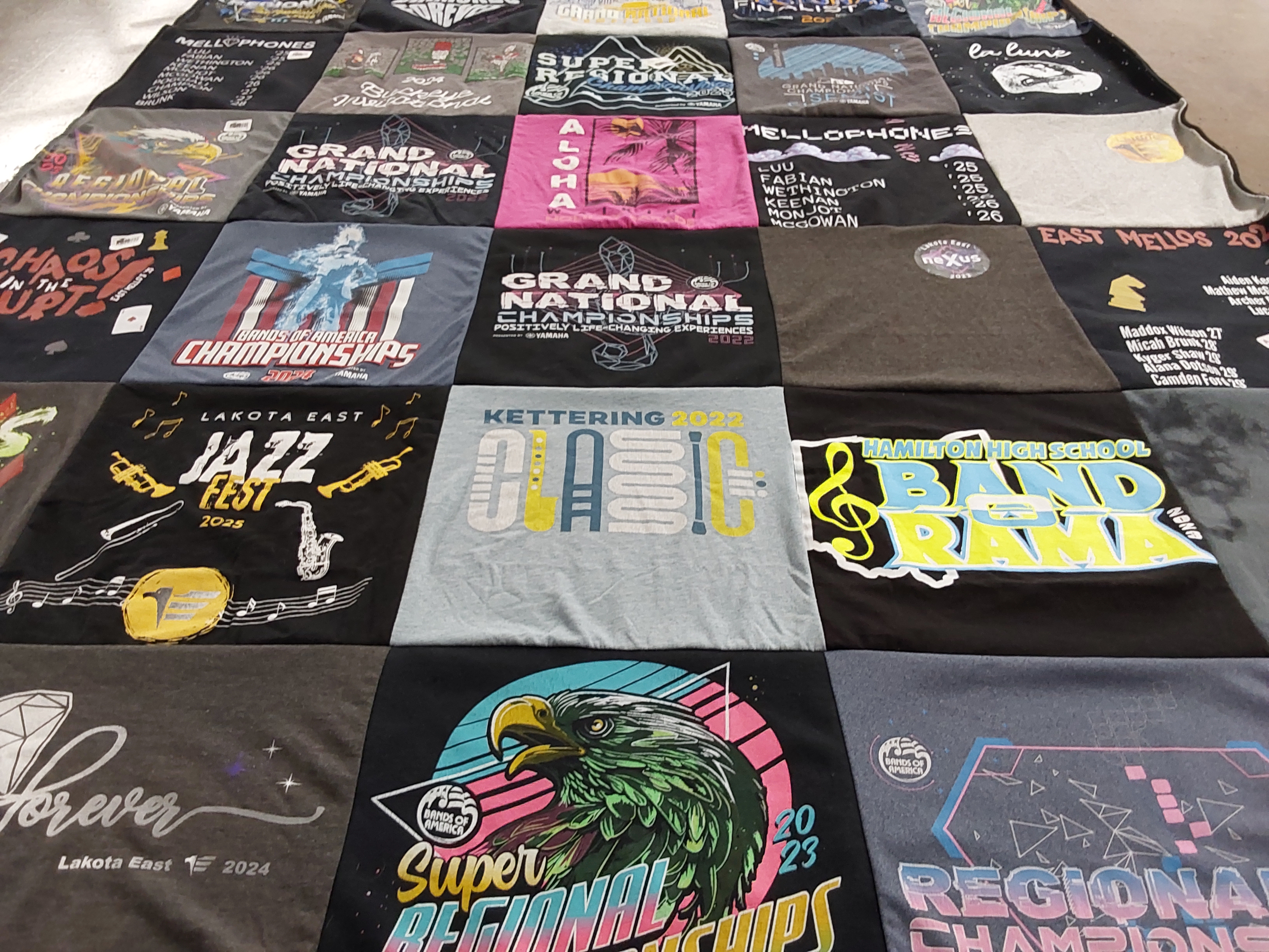 T-shirt quilt featuring grand national championships, bands of america by Colleen from OH