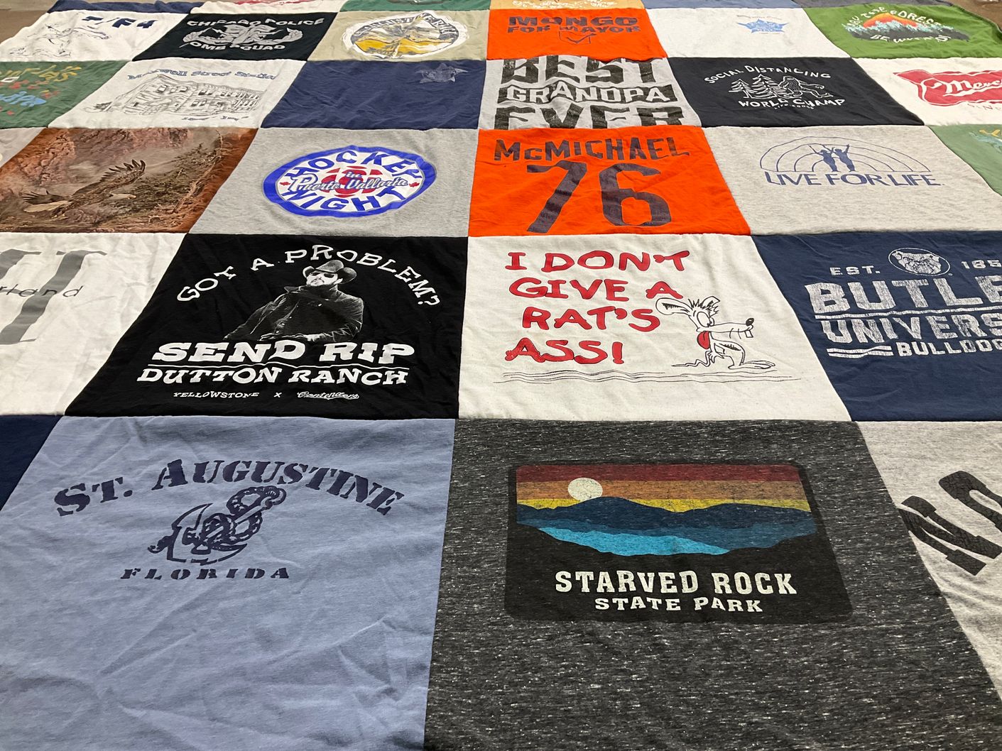 T-shirt quilt from butler university by Jill from IL