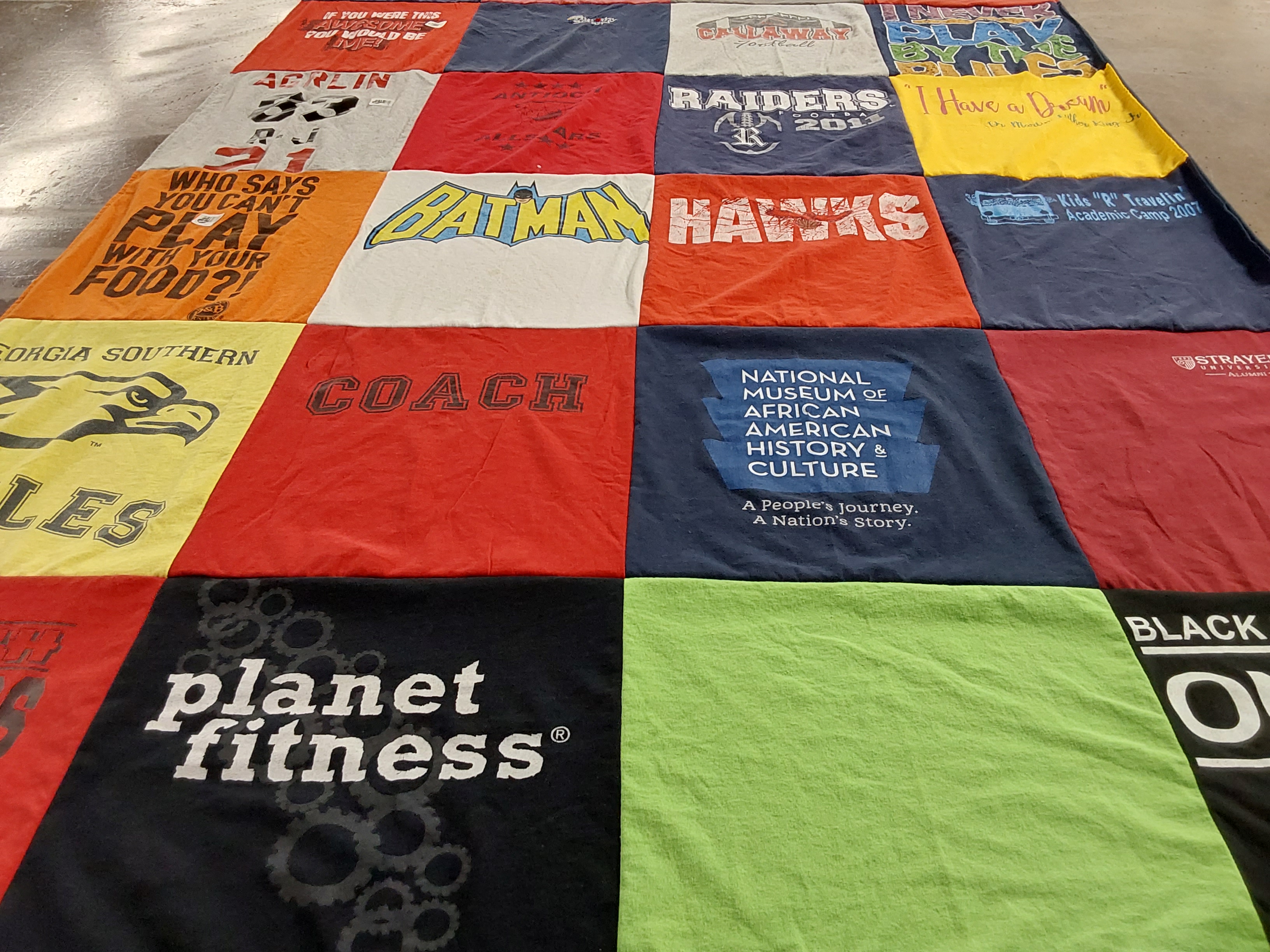 T-shirt quilt featuring raiders, hawks by STEPHANIE from GA