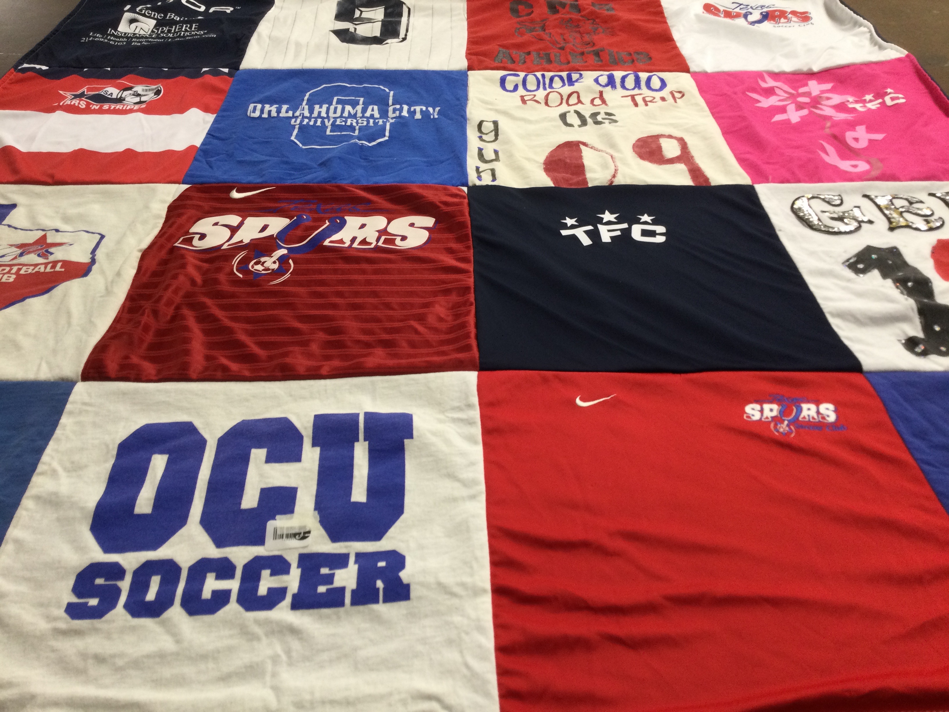 T-shirt quilt featuring spurs soccer club by ed from TX