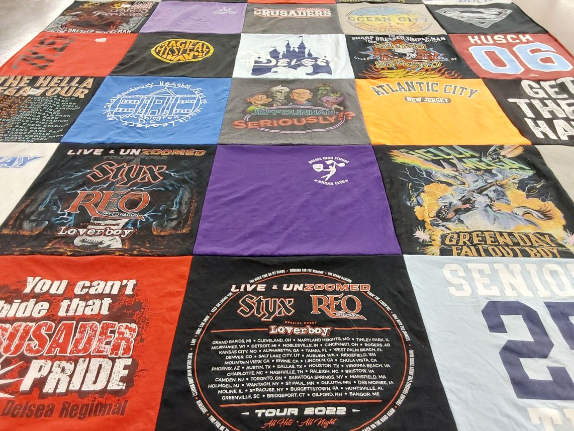 T-shirt quilt from delsea regional high school by Krissie from NJ