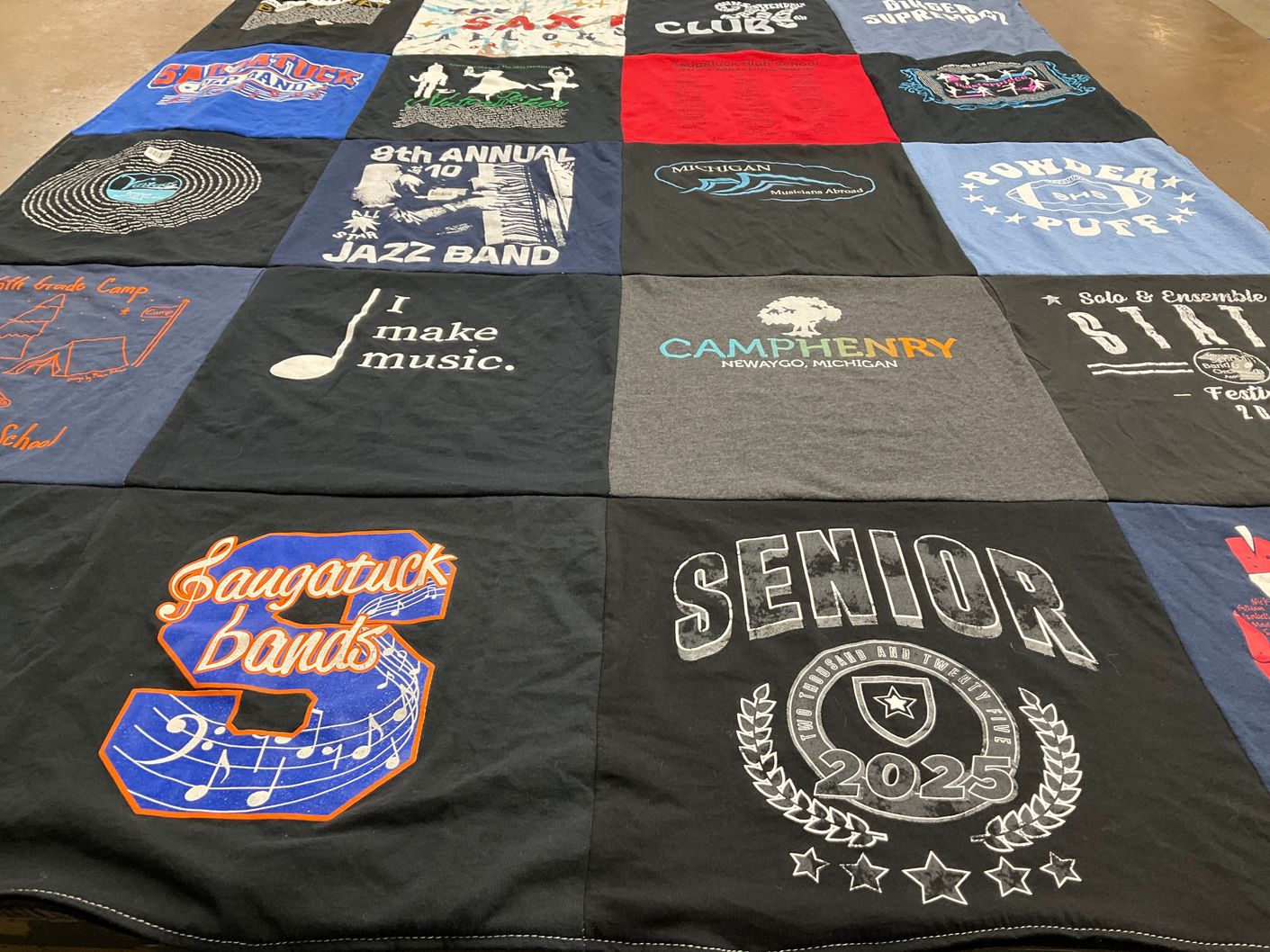 T-shirt quilt from saugatuck high school by Kimberly from MI