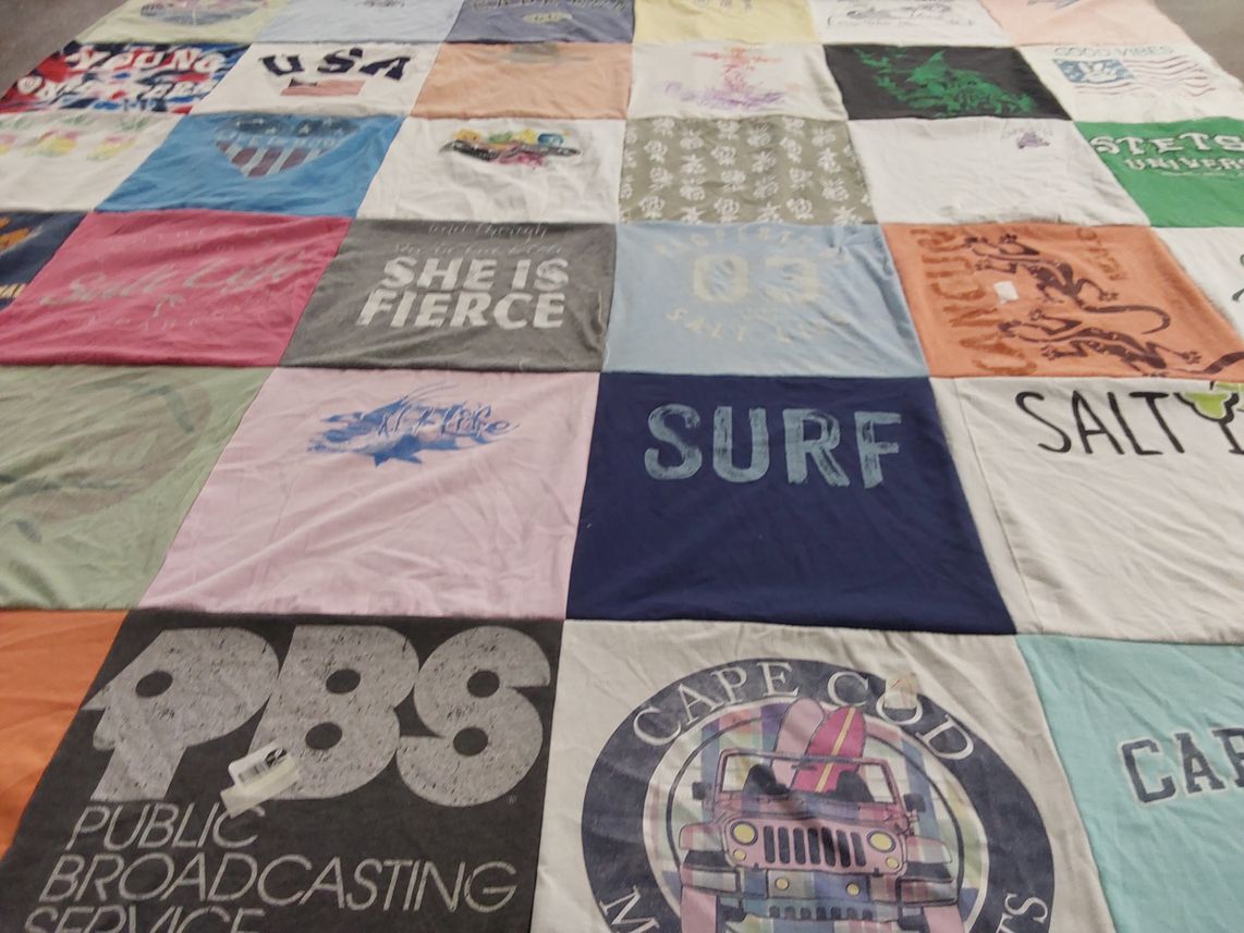 T-shirt quilt from states university by Jill from NY
