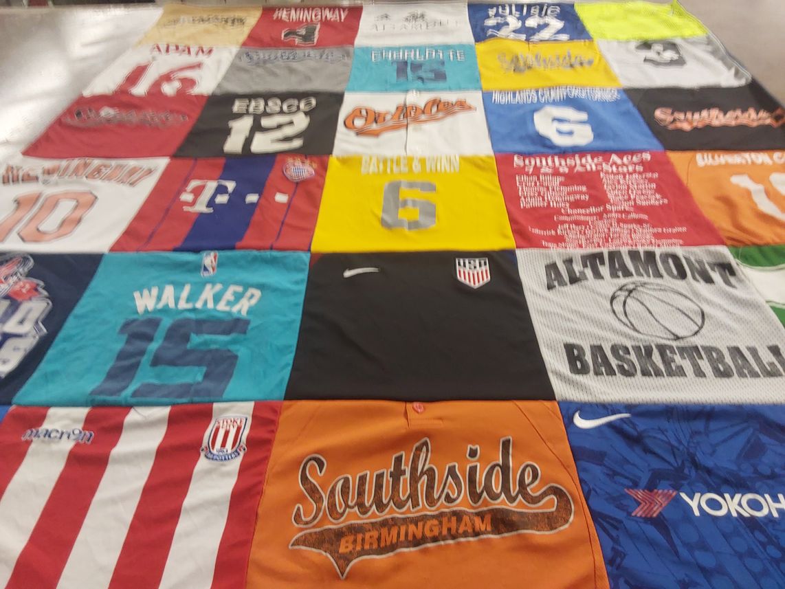 T-shirt quilt from southside high school, altamont university by JP from AL