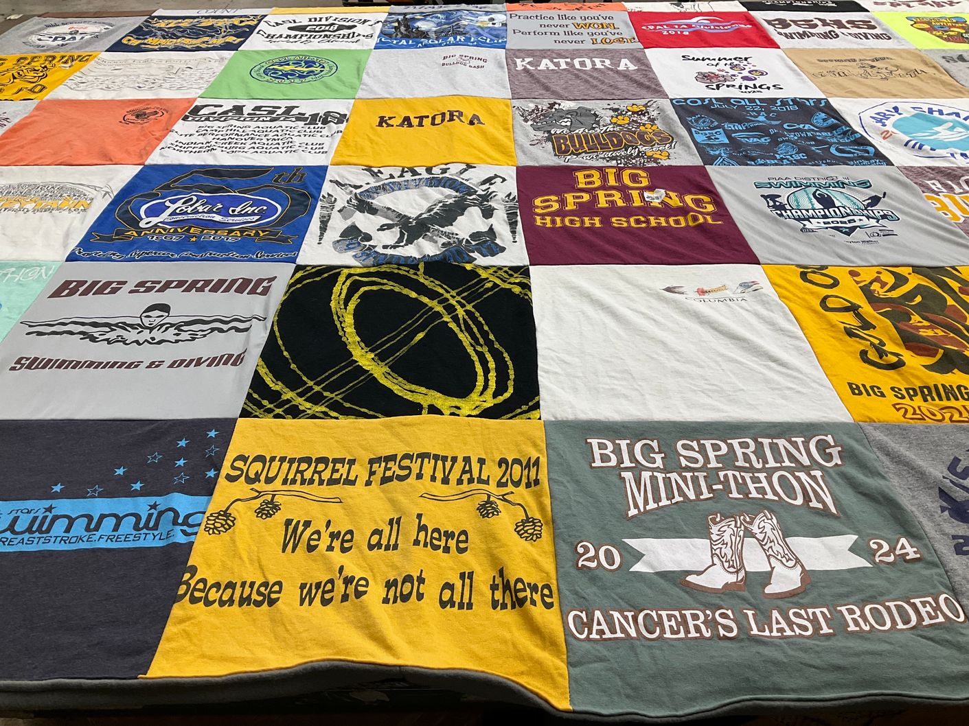 T-shirt quilt from big spring high school by Daniel from PA