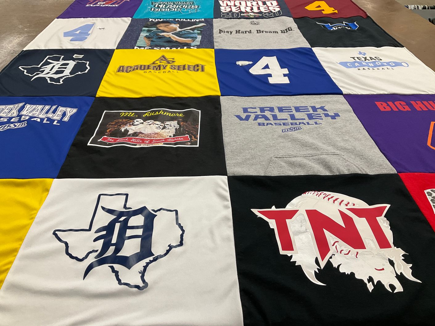 T-shirt quilt featuring creek valley baseball by stephanie from TX