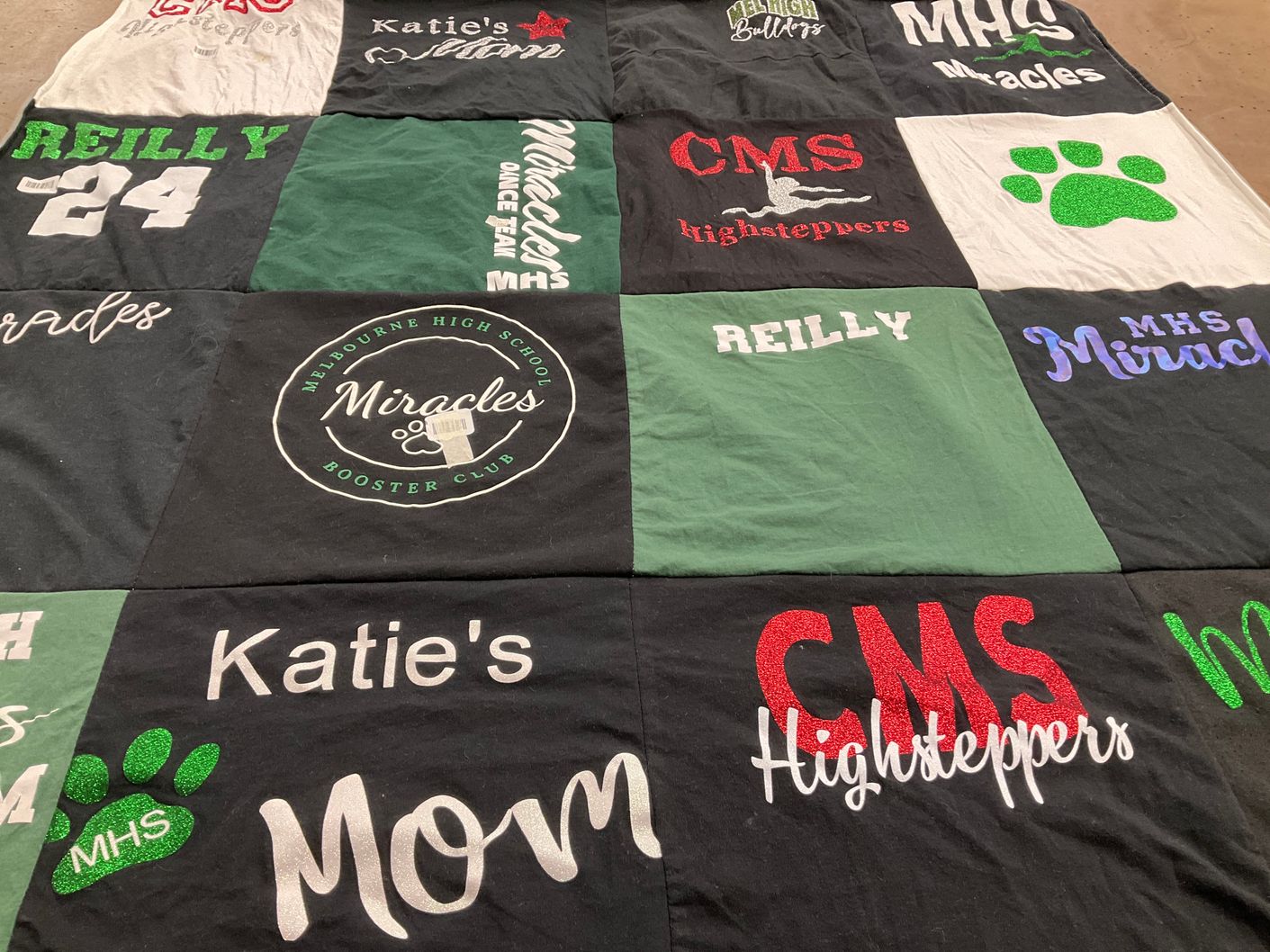 T-shirt quilt from melbourne high school by Valerie from FL