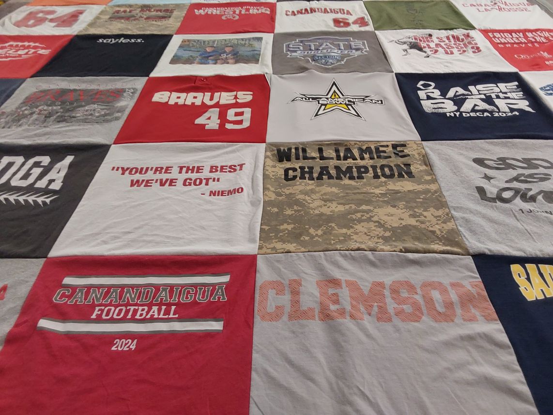T-shirt quilt featuring canandaigua football by eRIN from NY