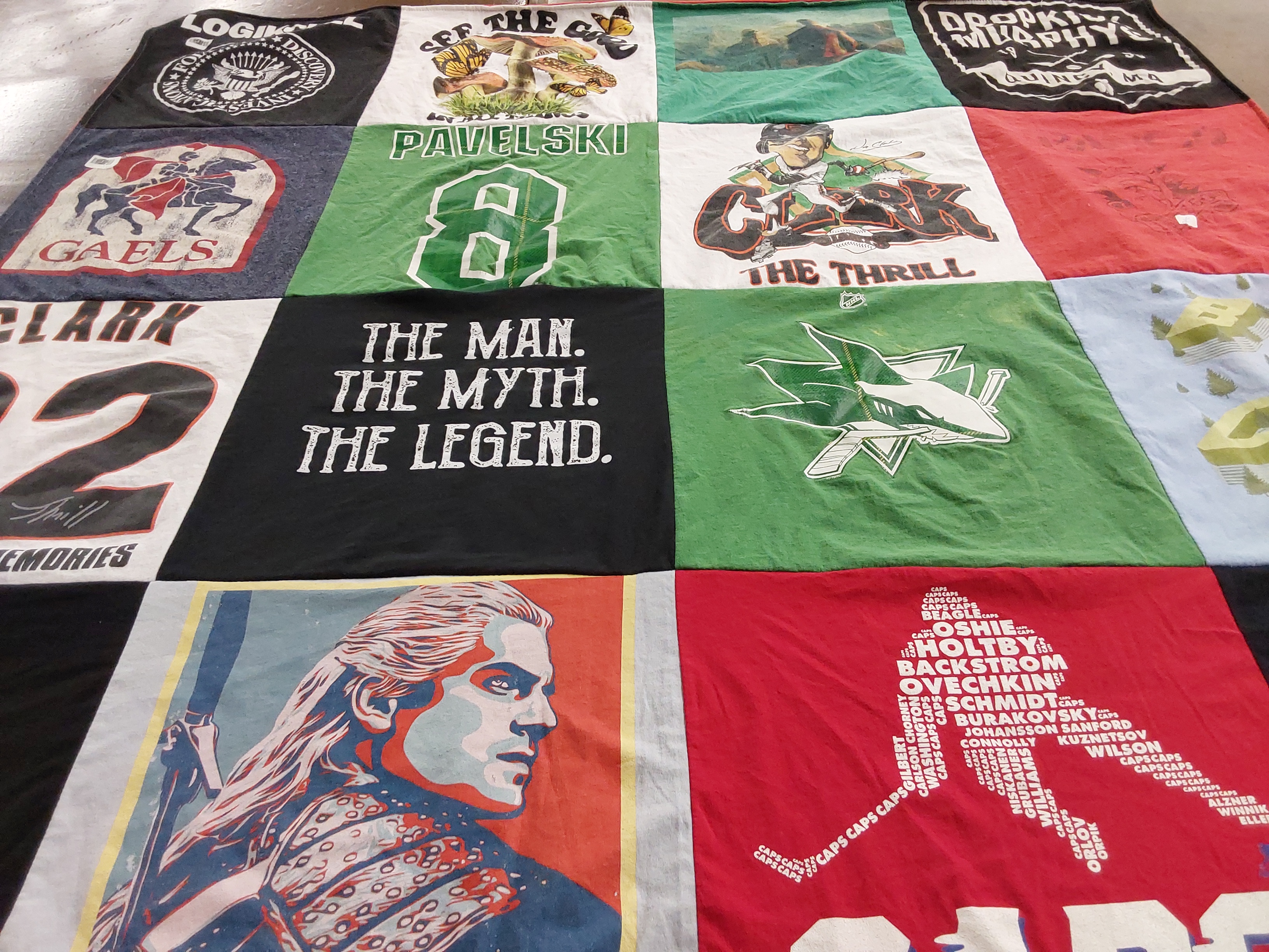 T-shirt quilt featuring capitals by Heather from CA