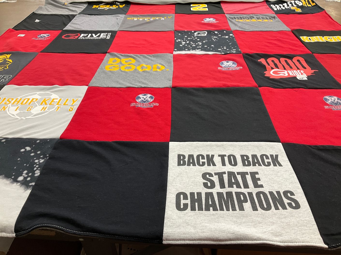 T-shirt quilt featuring bishop kelly knights by Carrie from ID