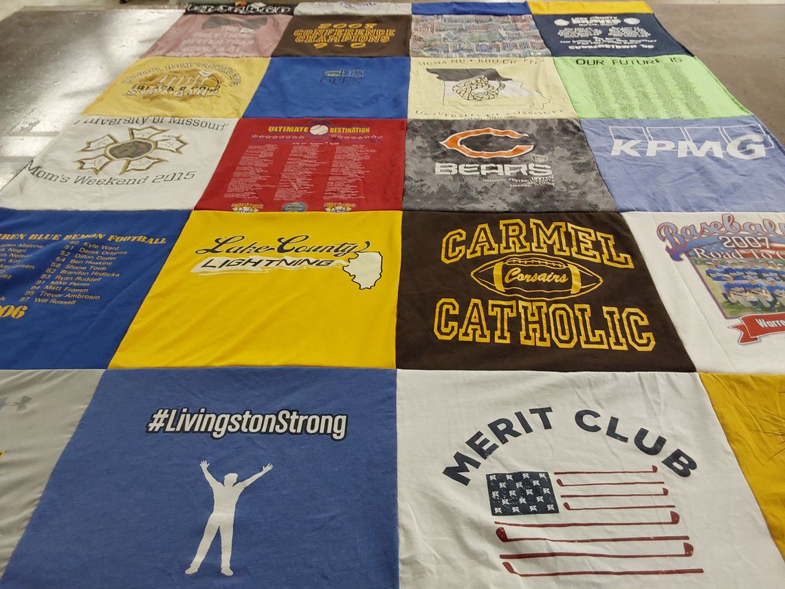 T-shirt quilt featuring lake county lightning by Chris from IL