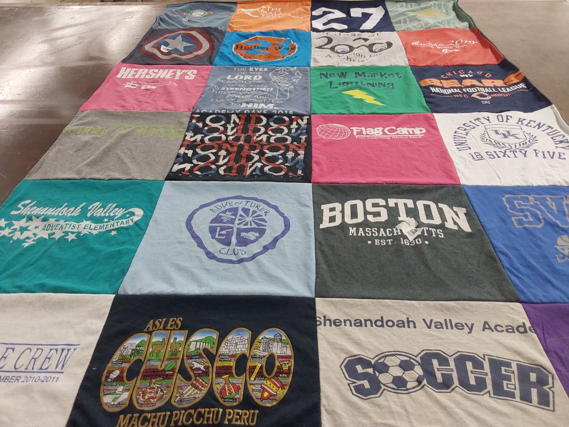T-shirt quilt featuring lightning, soccer by Rebecca from VA
