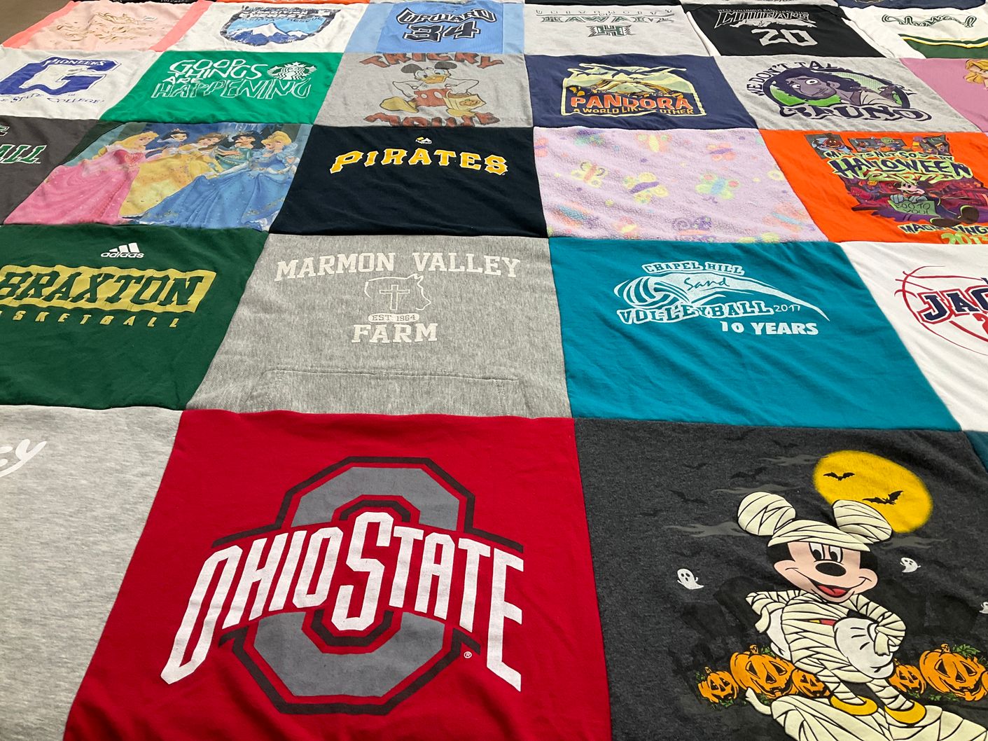 T-shirt quilt featuring chapel hill volleyball by Jessica from WV