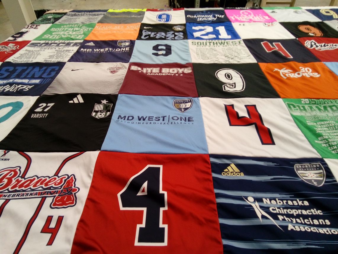 T-shirt quilt featuring sporting, elite boys academy by Sara from NE