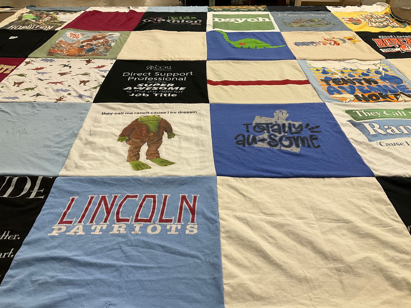 T-shirt quilt featuring lincoln patriots by Madeline from NC