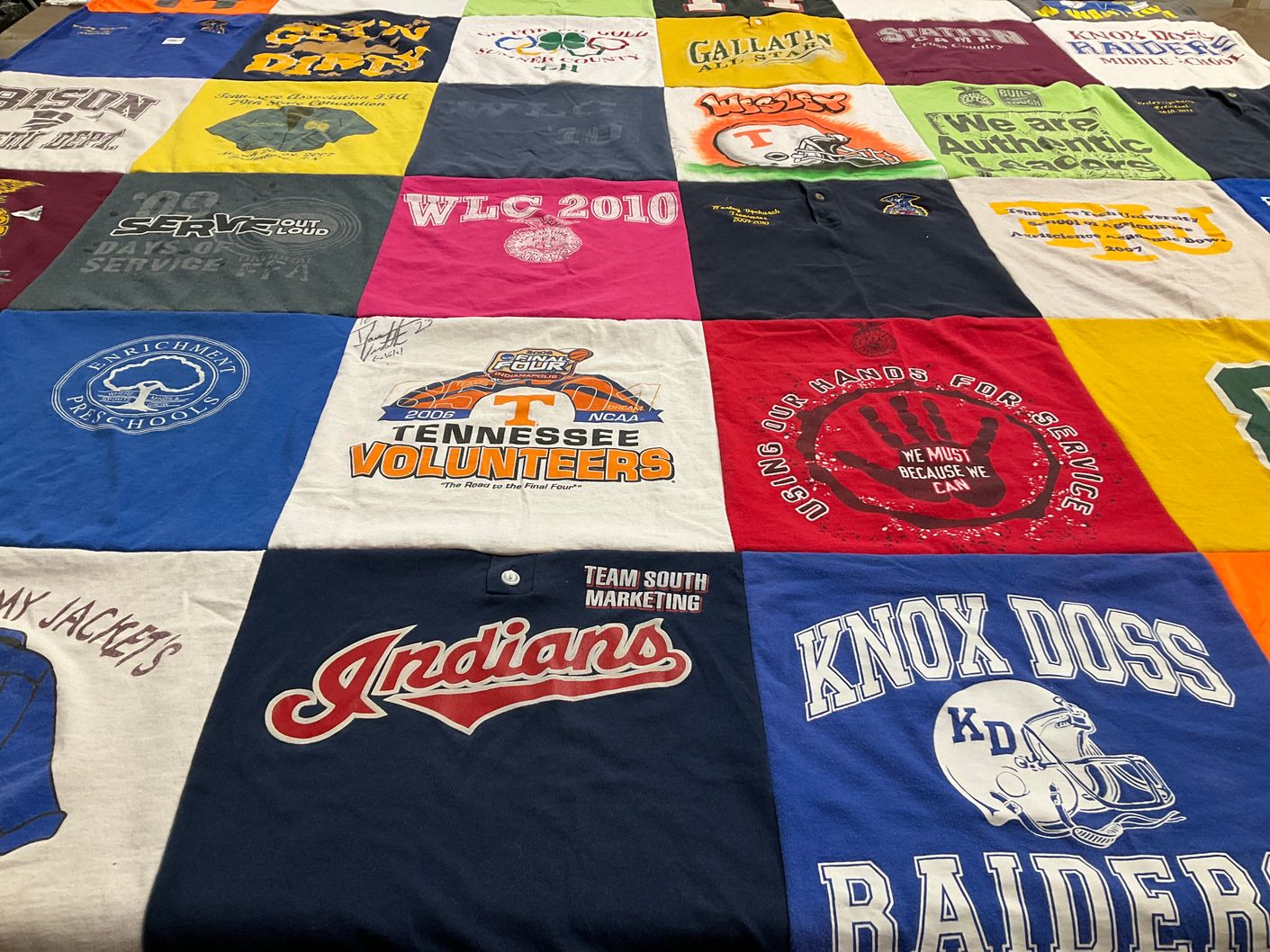 T-shirt quilt featuring knox doss raiders, indiana university by Jennifer from TN