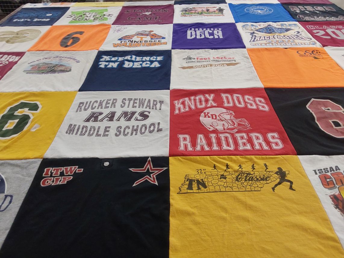 T-shirt quilt featuring knox doss raiders by Jennifer from TN