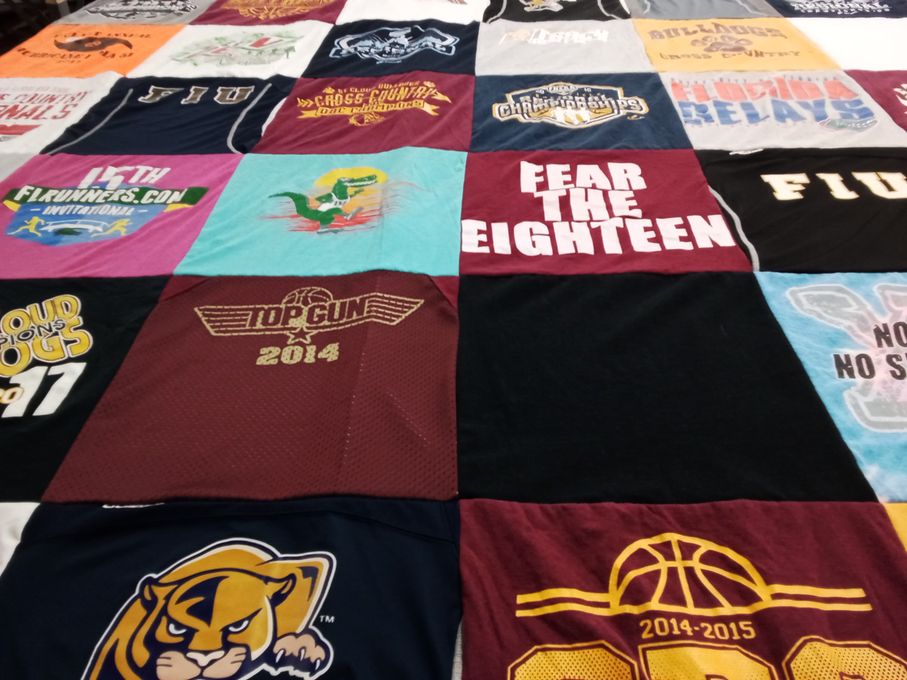 T-shirt quilt from florida international university by Lizzette from FL