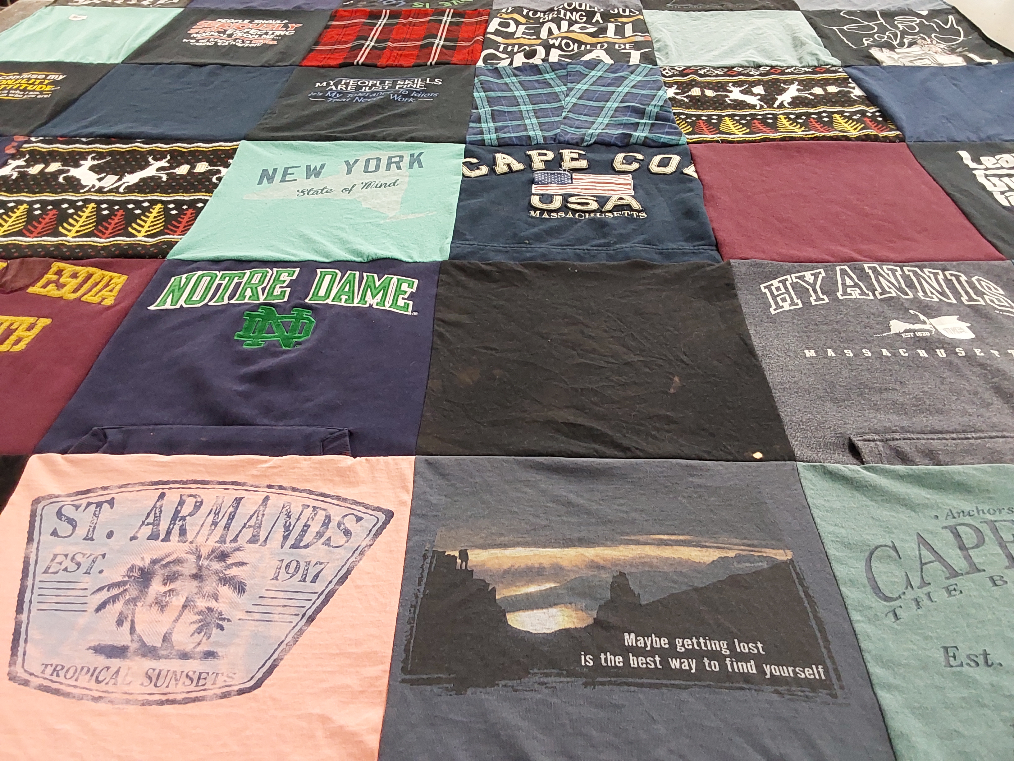 T-shirt quilt from notre dame university by Christine from NY