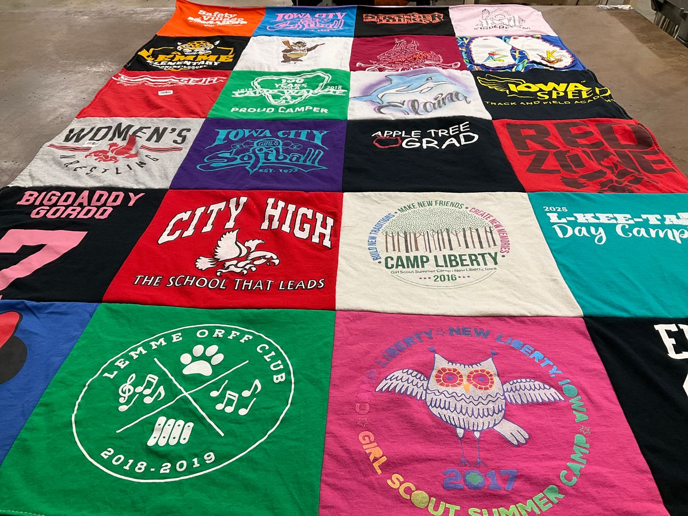 T-shirt quilt featuring iowa city girls softball by Carrie Lynn  from IA