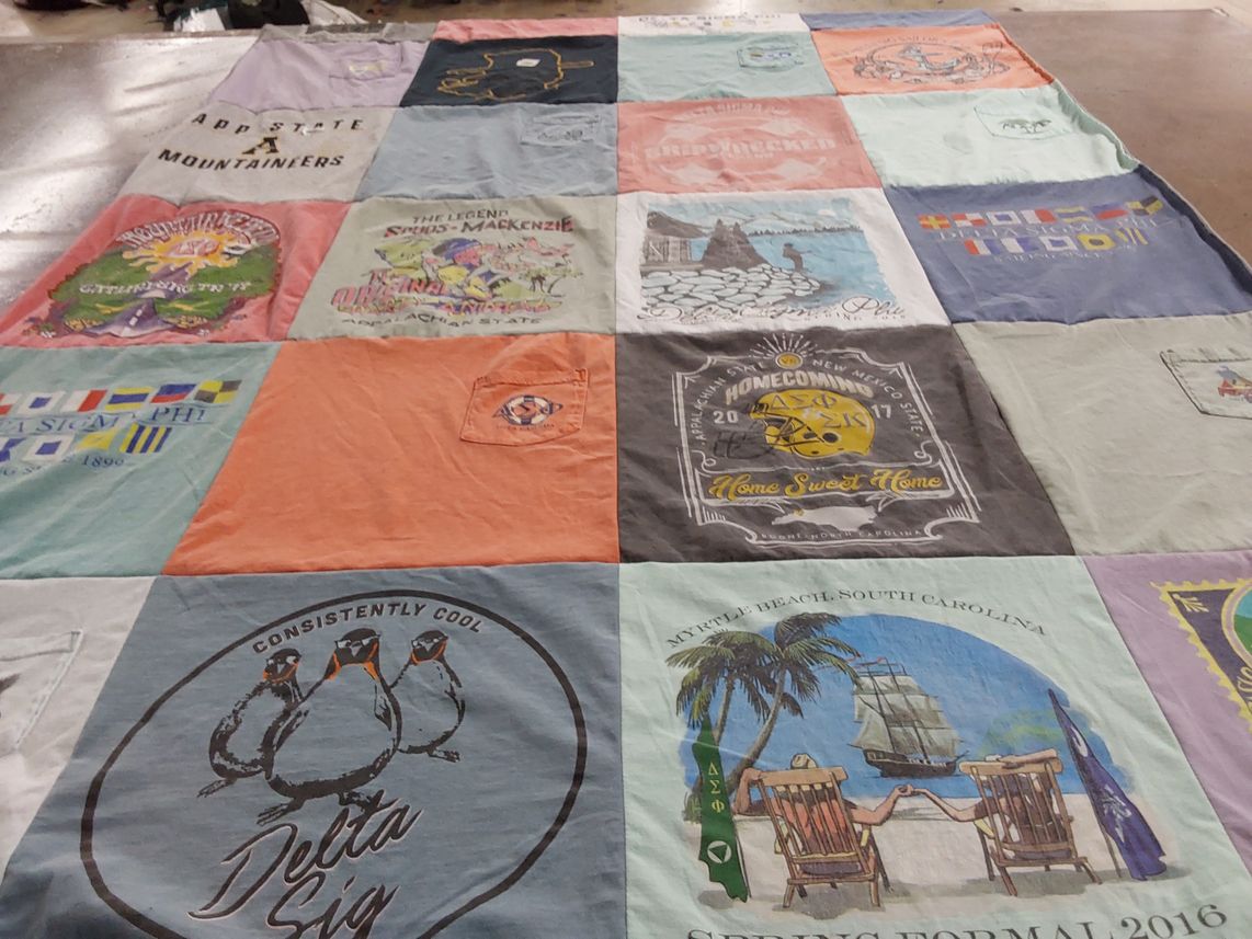T-shirt quilt from appalachian state university by Beverly from NC