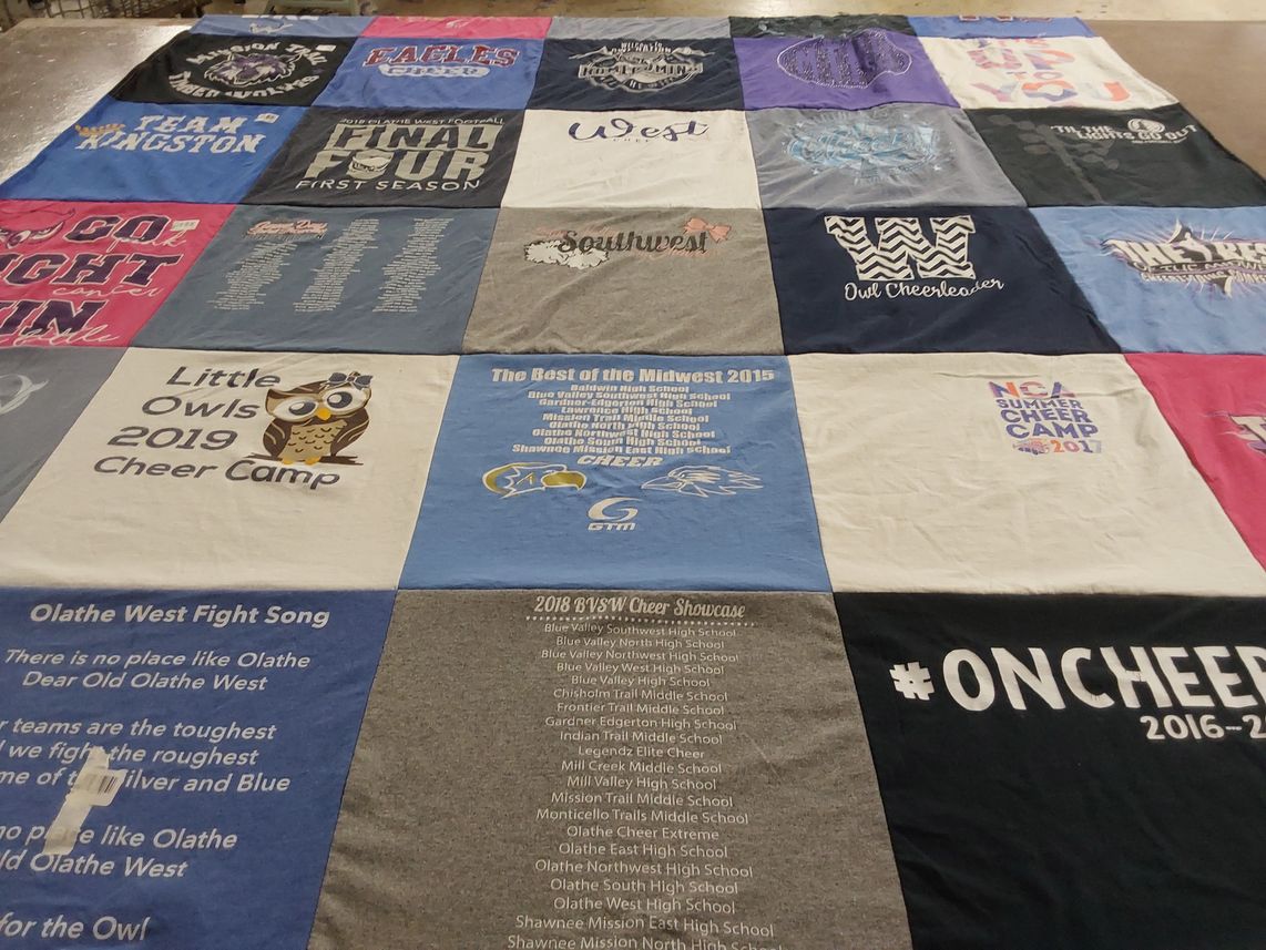 T-shirt quilt from olathe west high school by Allison from KS