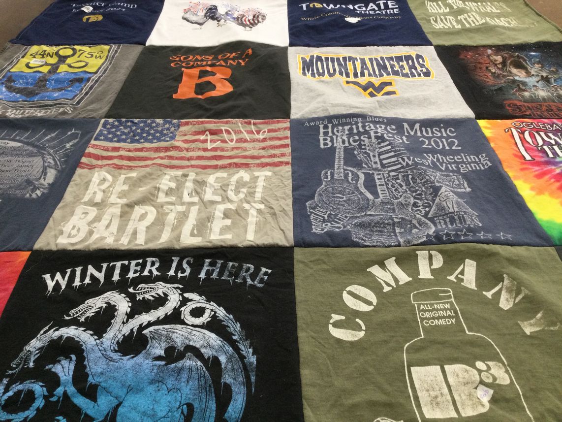 T-shirt quilt from west virginia university by Diana from PA