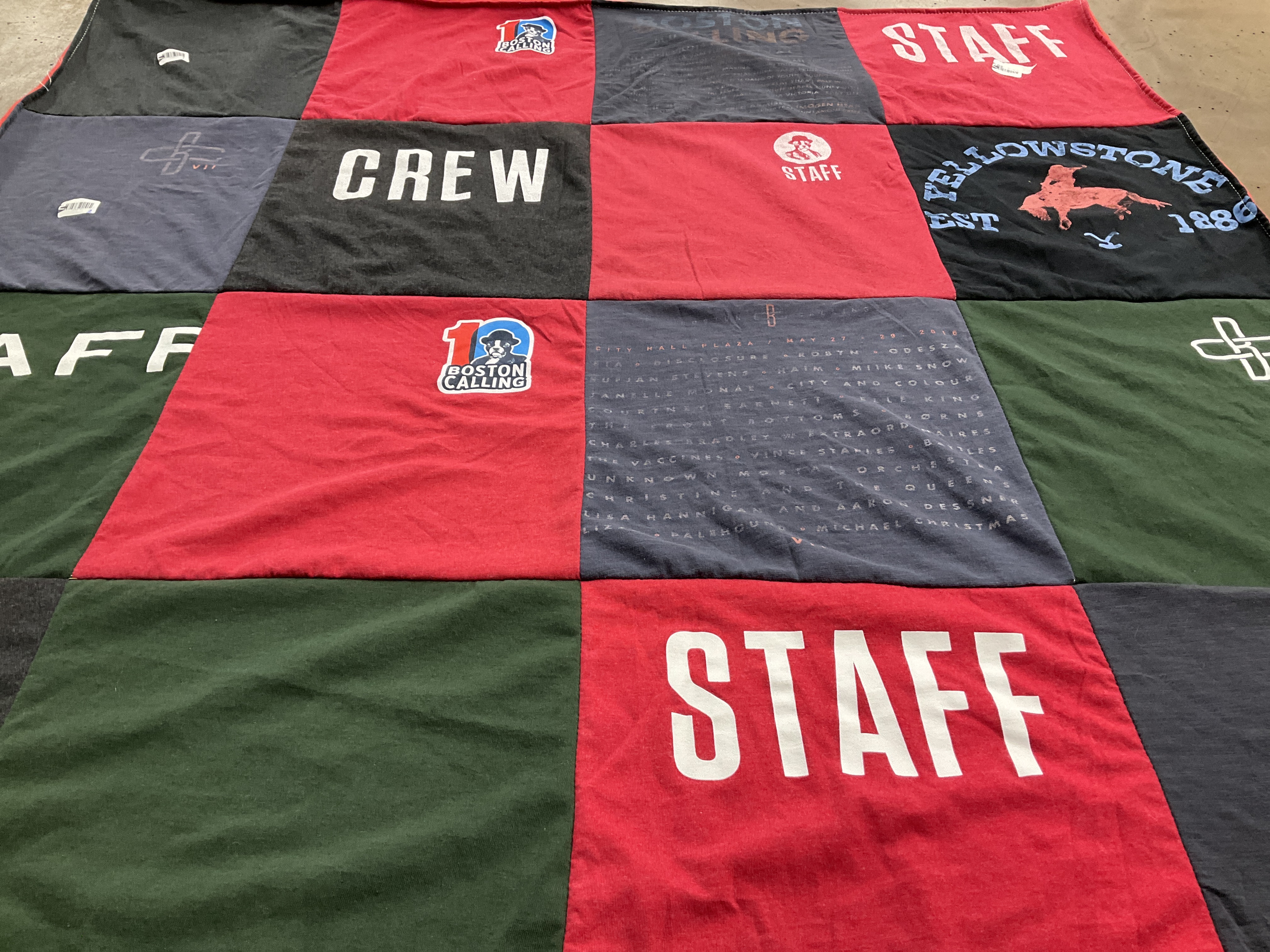 T-shirt quilt with music, events themes by Kaitlin from TX