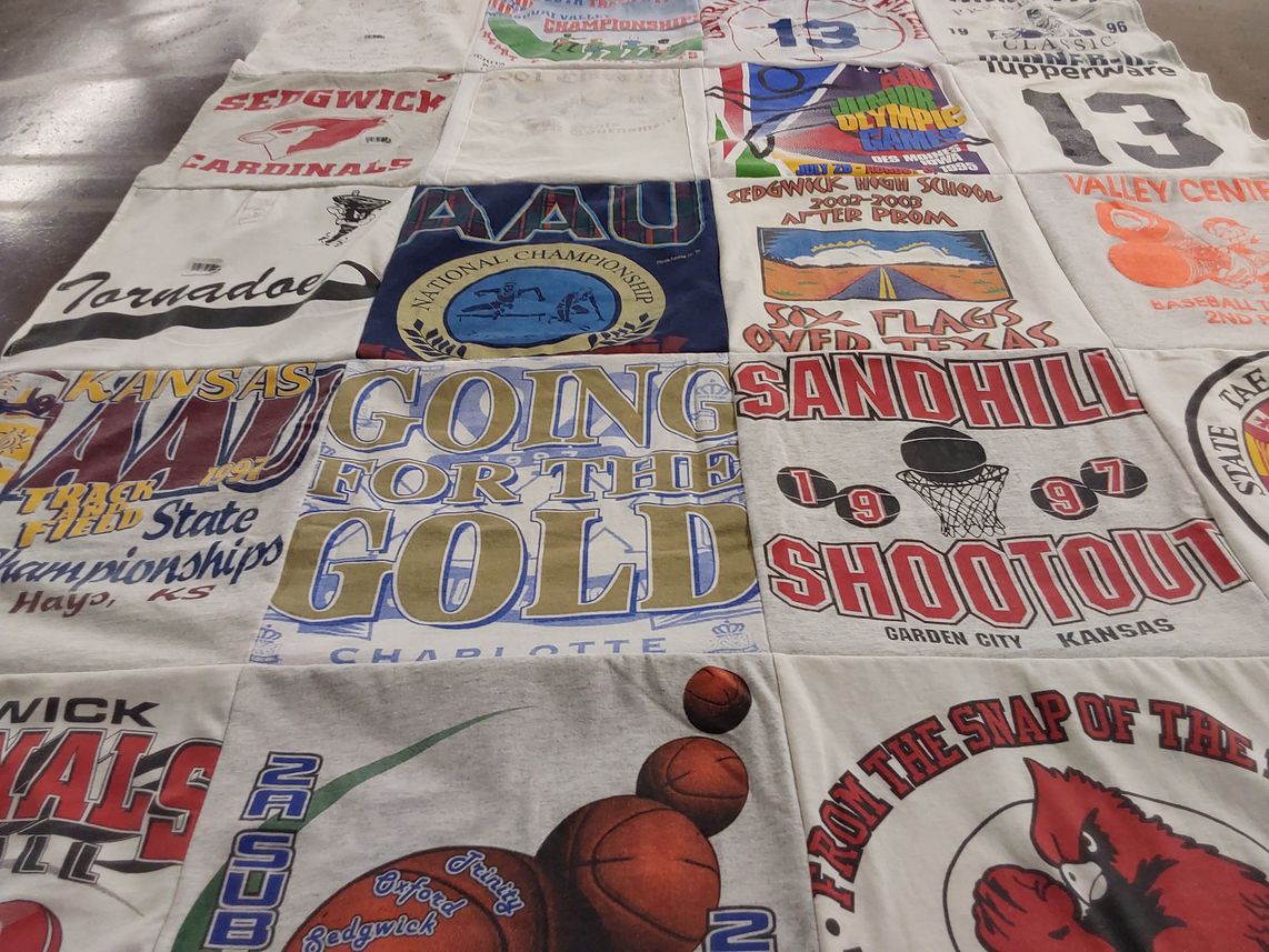 T-shirt quilt featuring sedgwick cardinals by Brenda from KS