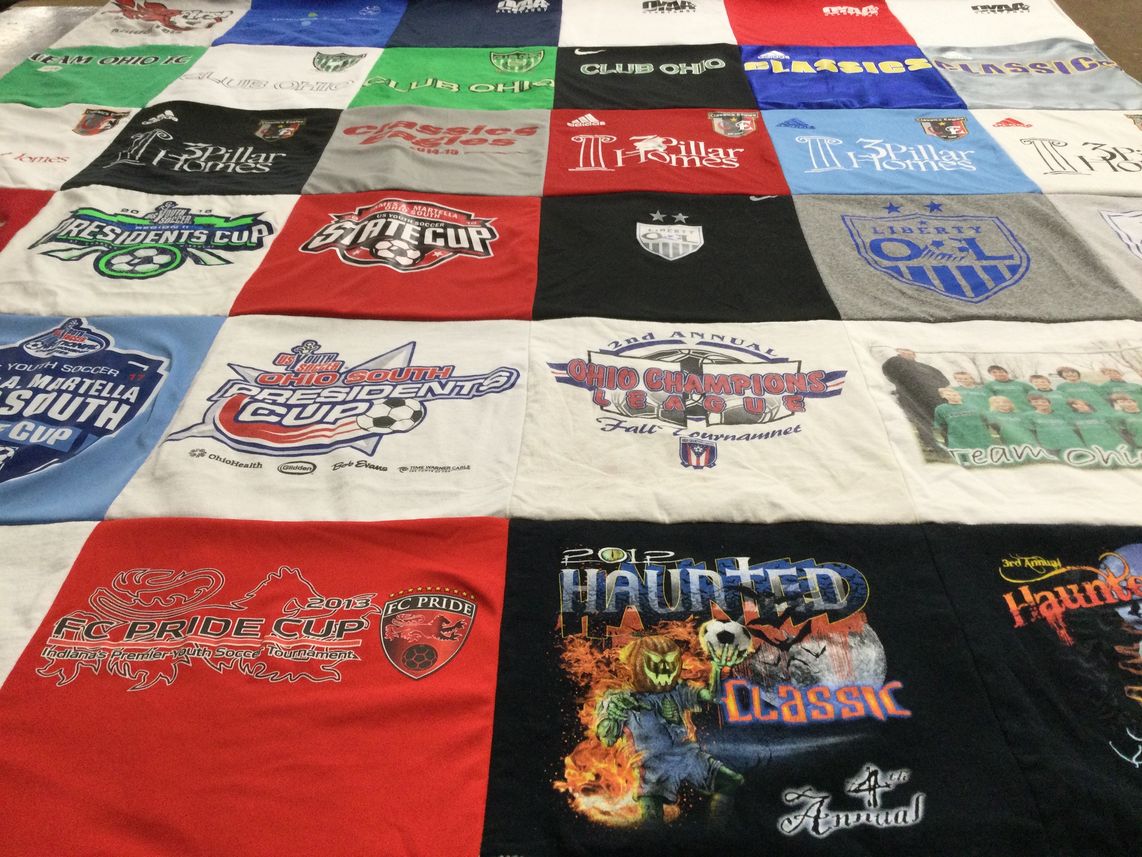 T-shirt quilt featuring team ohio by Laura from OH