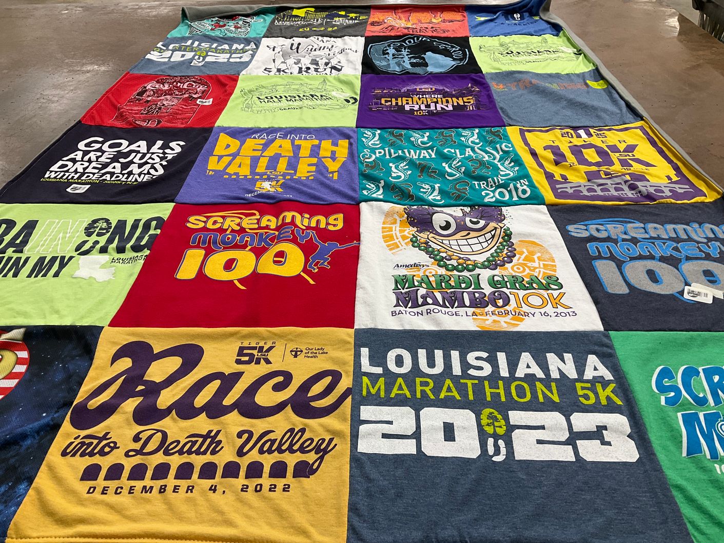 T-shirt quilt from louisiana state university by Becky from TX